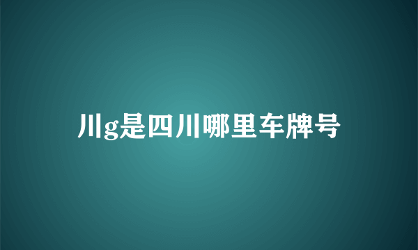 川g是四川哪里车牌号