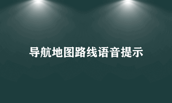 导航地图路线语音提示