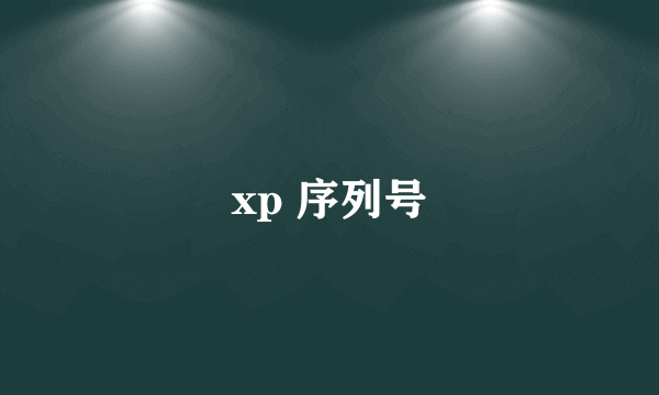 xp 序列号