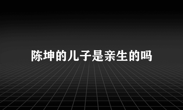 陈坤的儿子是亲生的吗