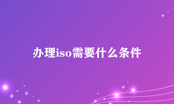 办理iso需要什么条件