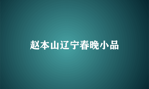 赵本山辽宁春晚小品