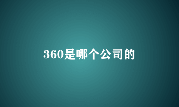 360是哪个公司的