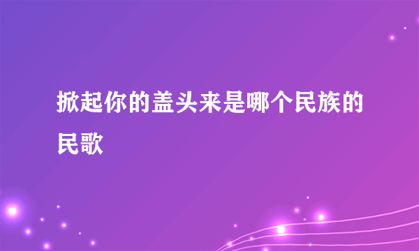 掀起你的盖头来是哪个民族的民歌