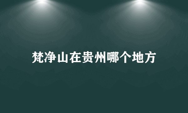 梵净山在贵州哪个地方