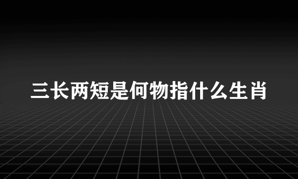 三长两短是何物指什么生肖