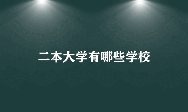 二本大学有哪些学校