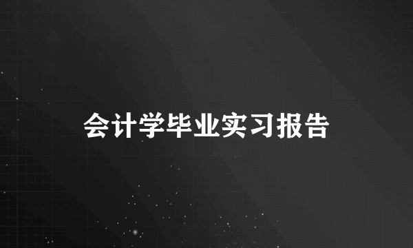 会计学毕业实习报告