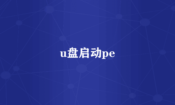 u盘启动pe