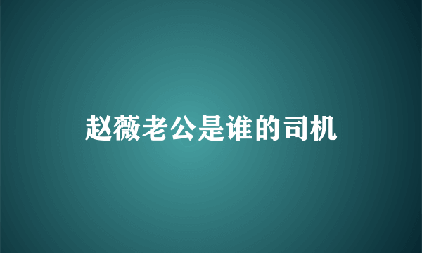 赵薇老公是谁的司机