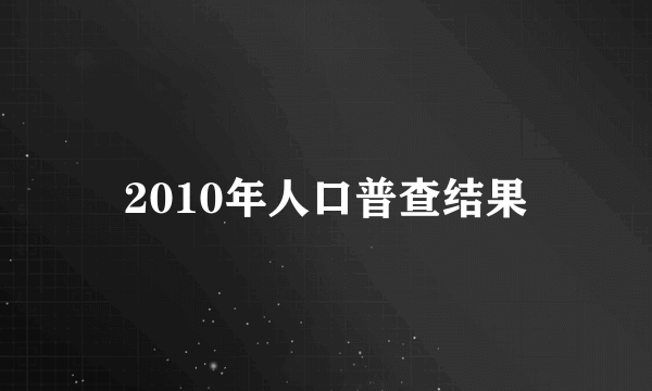 2010年人口普查结果