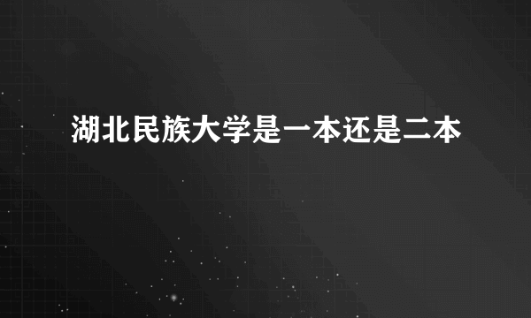 湖北民族大学是一本还是二本