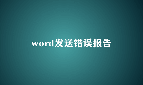 word发送错误报告