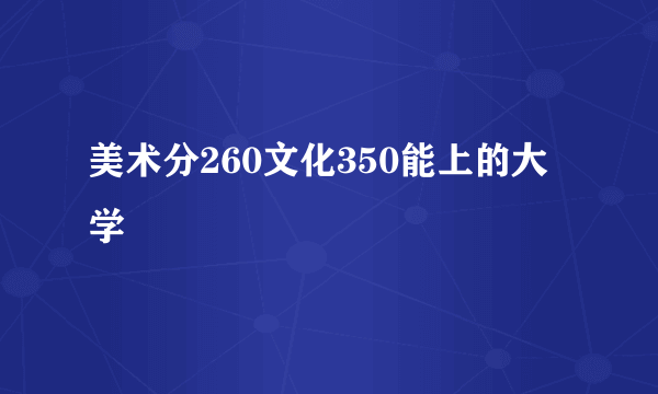 美术分260文化350能上的大学