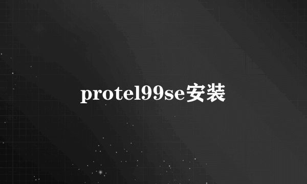 protel99se安装