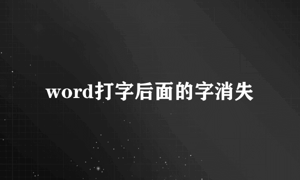 word打字后面的字消失