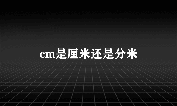 cm是厘米还是分米