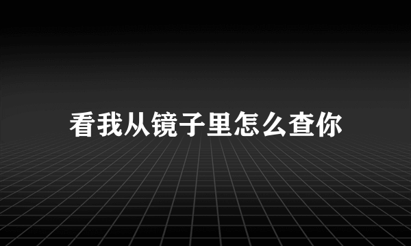 看我从镜子里怎么查你