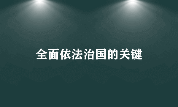 全面依法治国的关键