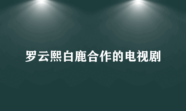 罗云熙白鹿合作的电视剧