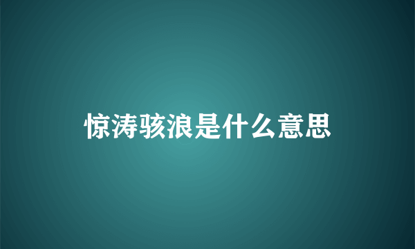 惊涛骇浪是什么意思