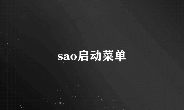 sao启动菜单