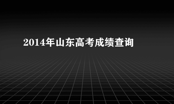 2014年山东高考成绩查询