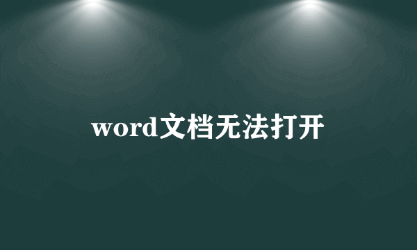 word文档无法打开