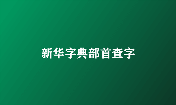 新华字典部首查字