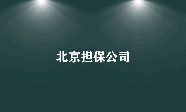 北京担保公司