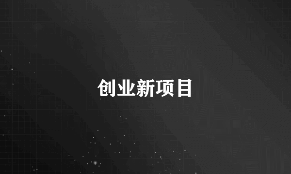 创业新项目