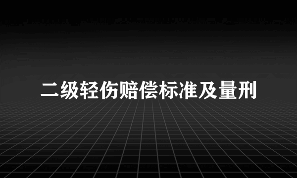 二级轻伤赔偿标准及量刑