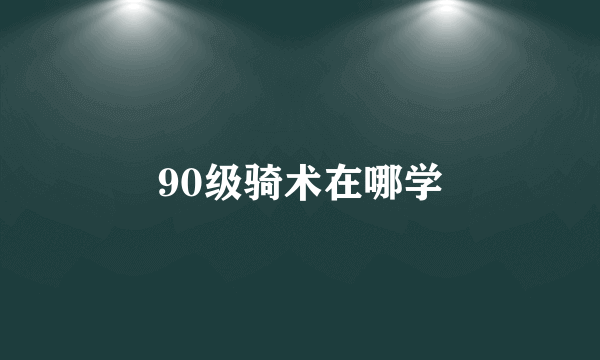 90级骑术在哪学