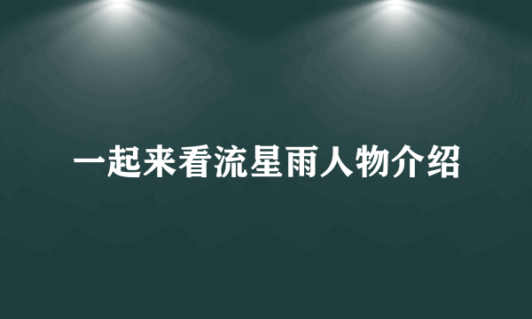 一起来看流星雨人物介绍