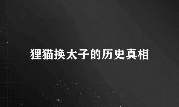 狸猫换太子的历史真相