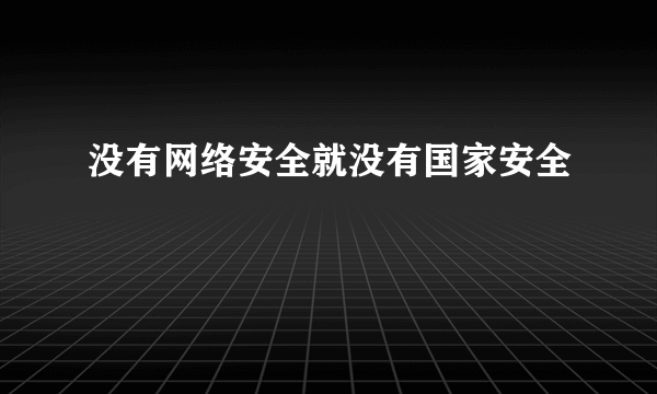 没有网络安全就没有国家安全