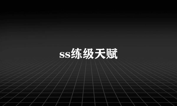 ss练级天赋