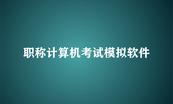 职称计算机考试模拟软件