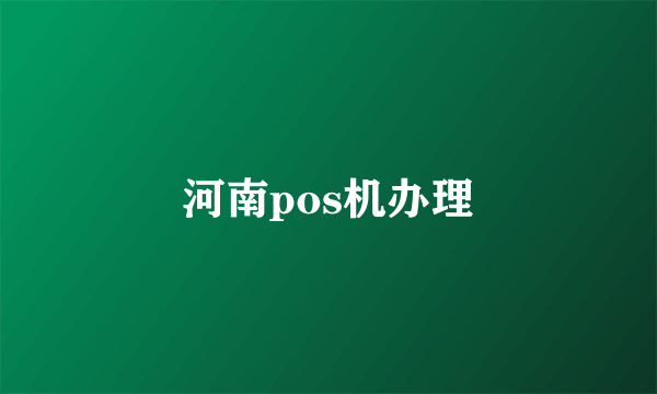 河南pos机办理