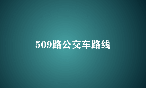 509路公交车路线