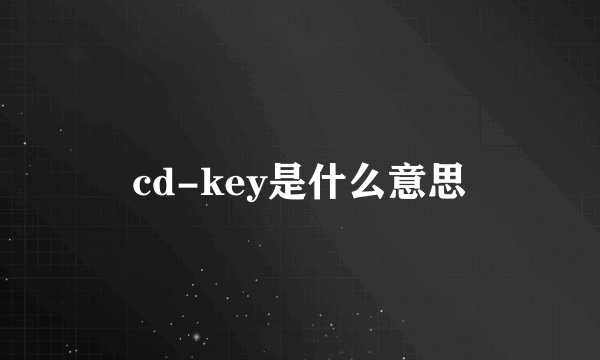 cd-key是什么意思