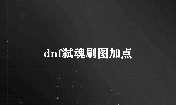 dnf弑魂刷图加点