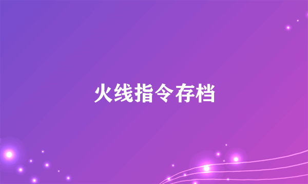 火线指令存档