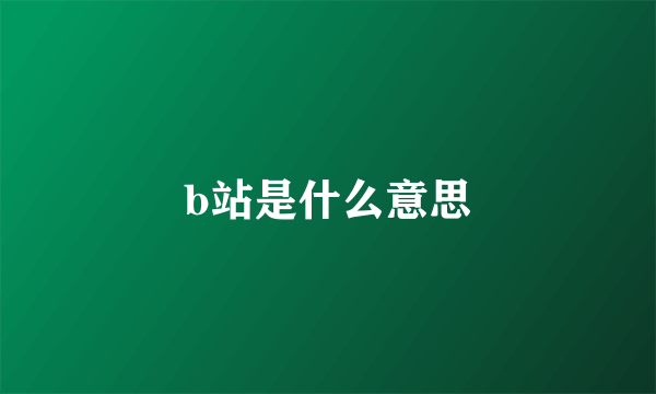 b站是什么意思