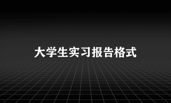 大学生实习报告格式