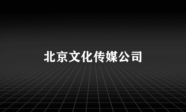 北京文化传媒公司