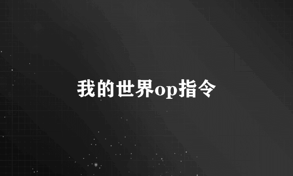 我的世界op指令