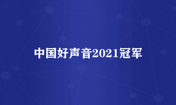 中国好声音2021冠军