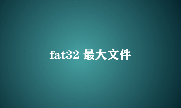 fat32 最大文件