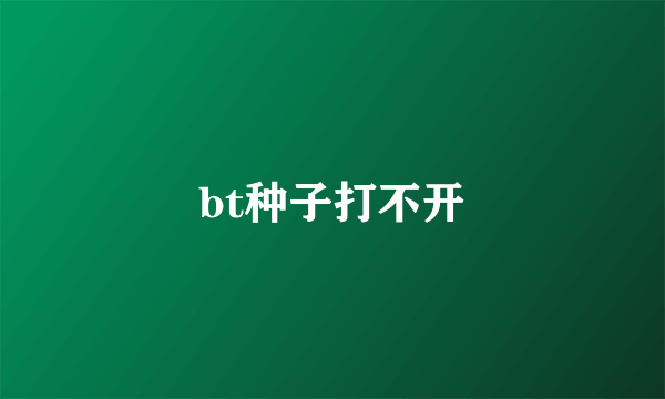 bt种子打不开